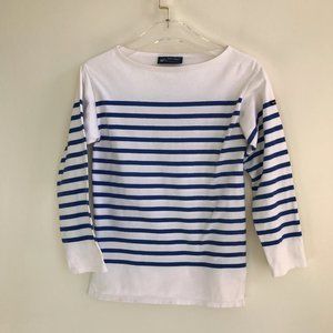 Saint James Naval Unisex Men's Women's Striped Long Sleeve Cotton Shirt Top S/XS